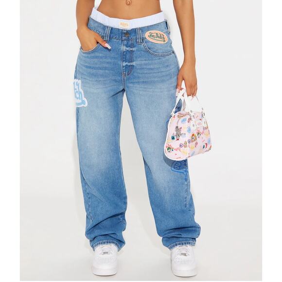 Von Dutch Boxer Straight Leg Jeans Medium Wash Size 11 - Picture 1 of 9